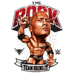 Boy's WWE The Rock Team Bring It Bobble Head T-Shirt